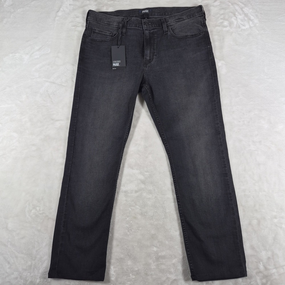 Paige Lennox Jeans Men's 34x27 Black Denim Slim Fit Stretch Casual Comfort NWT